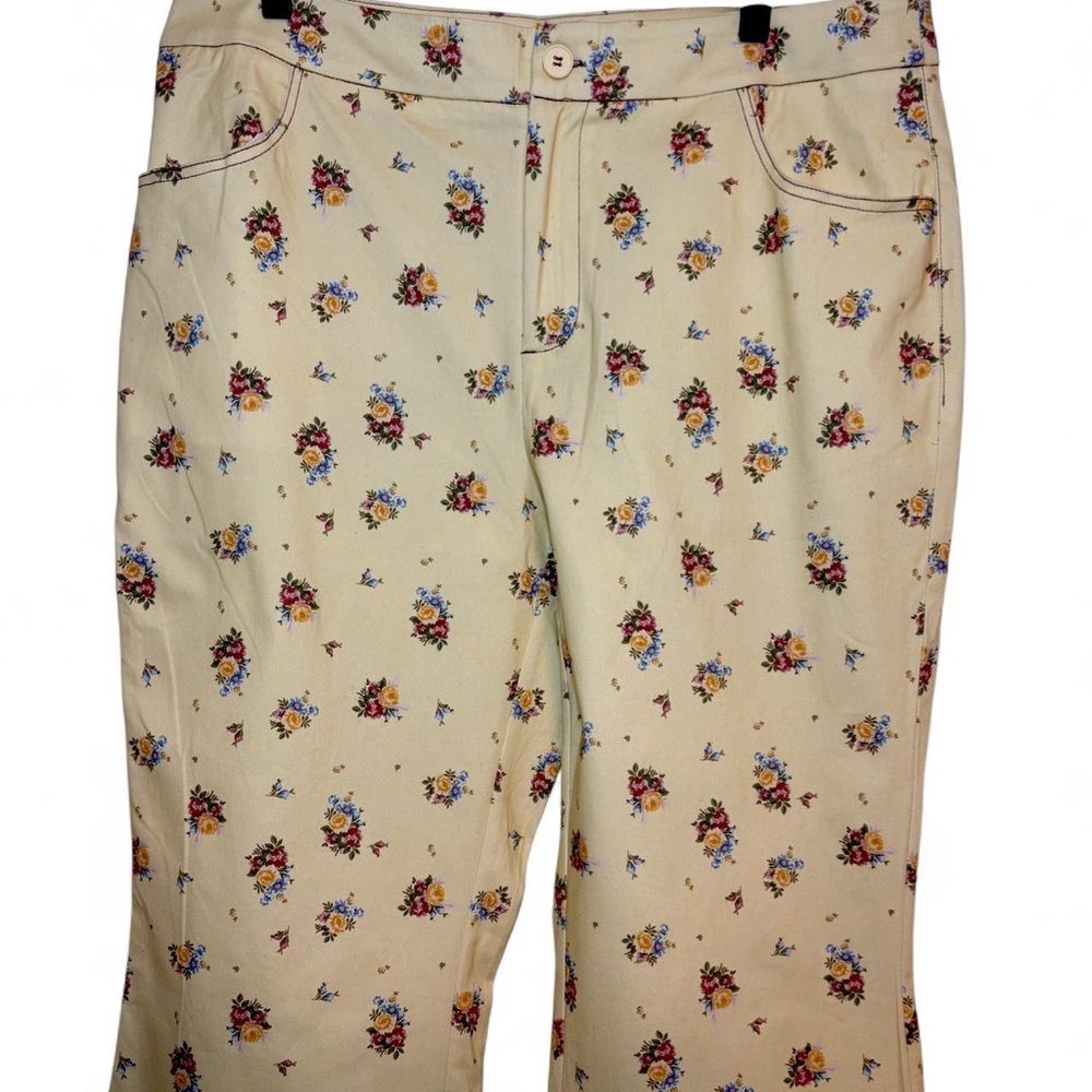 Cider Cotton-Blend Low-Rise Ditsy Floral Flared Trousers - Picture 4 of 8